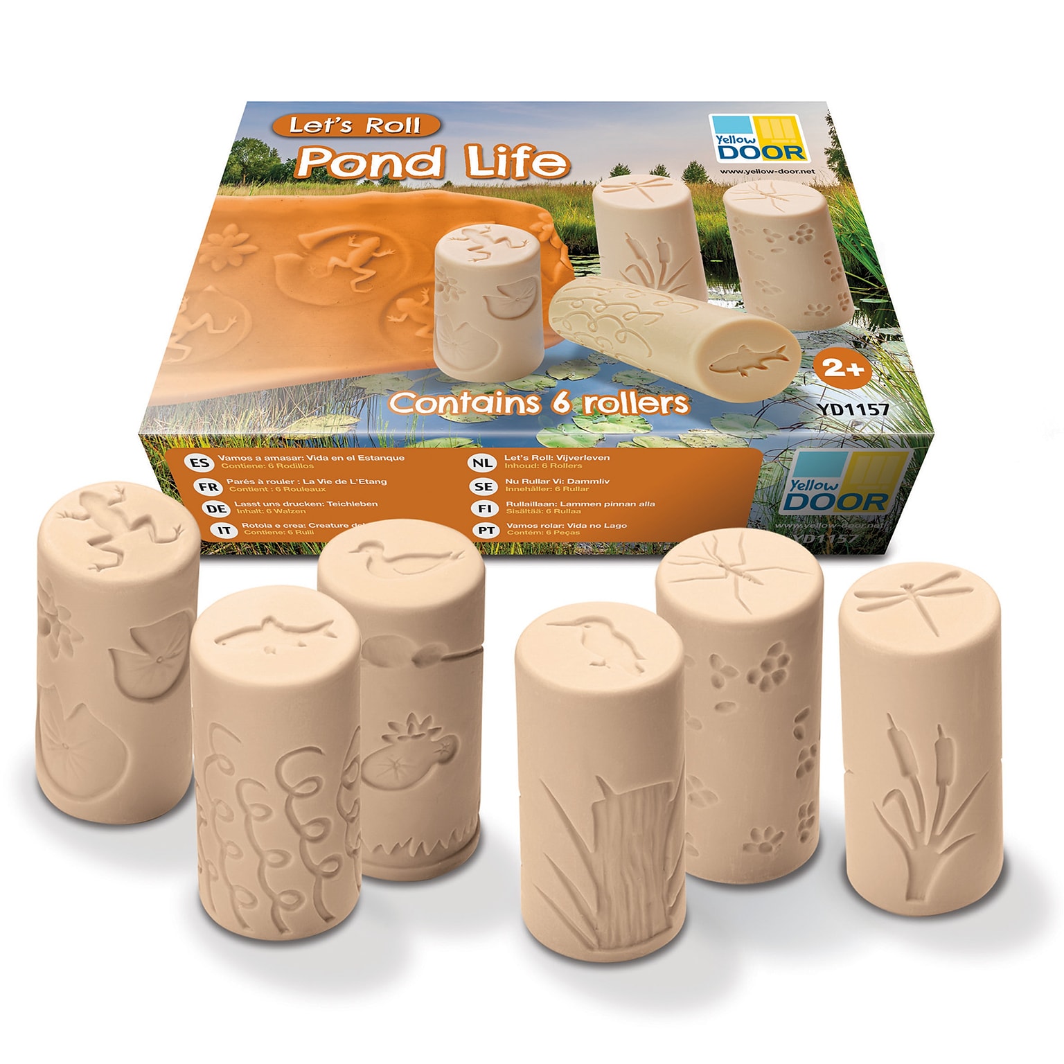 Yellow Door Lets Roll Pond Life Clay Rollers, Natural, Set of 6 (YUS1157)