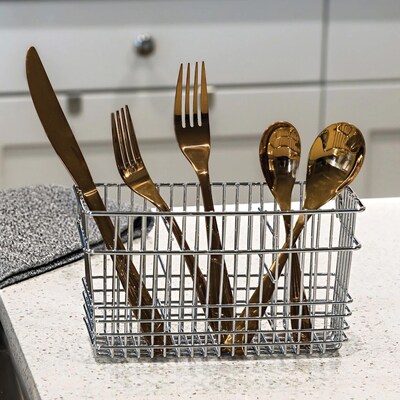 Better Houseware Chrome Cutlery Holder, Silver (1431/CR)