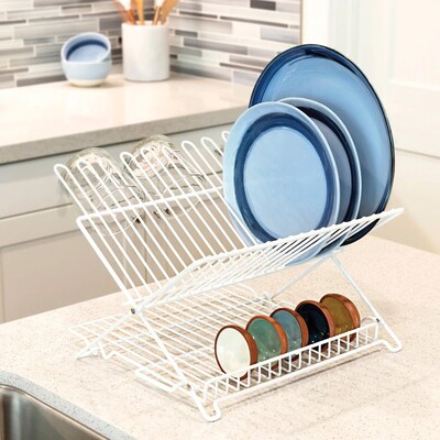 Better Houseware  Coated-Steel Folding Dish Rack , White (1489/W)