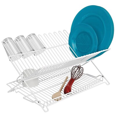 Better Houseware  Coated-Steel Folding Dish Rack , White (1489/W)