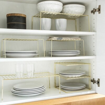 Better Houseware Brass Medium Storage Shelf, Gold (186/B)