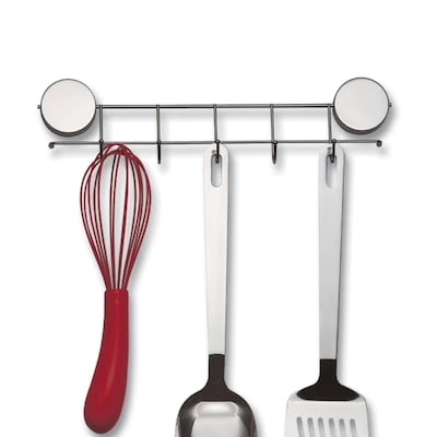 Better Houseware Stainless Steel Magnetic 5-Hook Utensil Rack, Silver (2408)