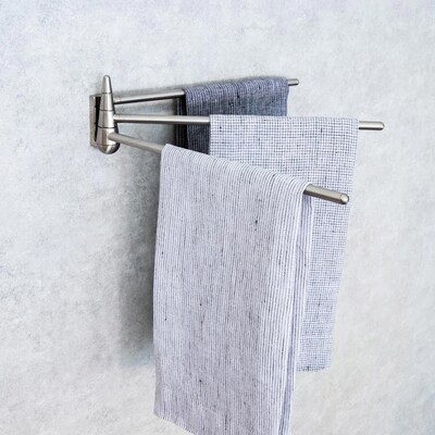 Better Houseware Stainless Steel 3-Arm Towel Bar, Silver (2490)