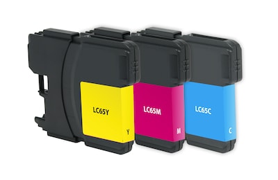 Quill Brand® Remanufactured Cyan/Magenta/Yellow High Yield Ink Cartridge Replacement for Brother LC65 (LC653PKS), 3/Pack