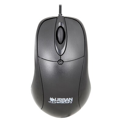 Urban Factory BIG CRAZY Ergonomic Ambidextrous Optical USB Mouse, Black (UBFBCM01UF)