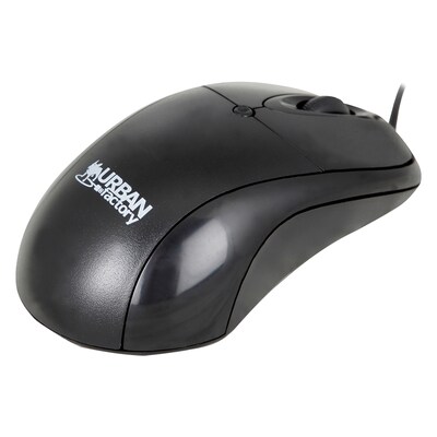 Urban Factory BIG CRAZY Ergonomic Ambidextrous Optical USB Mouse, Black (UBFBCM01UF)