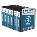 Davis Group Easyview Premium 2 3-Ring View Binders, Black, 6/Pack (8413-01-06)