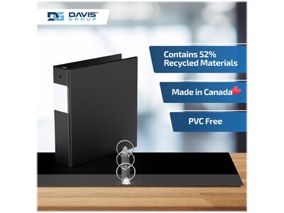 Davis Group Easyview Premium 2" 3-Ring View Binders, Black, 6/Pack (8413-01-06)