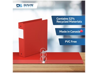 Davis Group Easyview Premium 2" 3-Ring View Binders, Red, 6/Pack (8413-03-06)