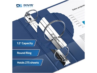 Davis Group Easyview Premium 1 1/2" 3-Ring View Binders, Royal Blue, 6/Pack (8412-92-06)