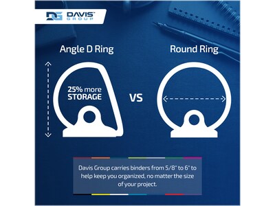 Davis Group Easyview Premium 1 1/2" 3-Ring View Binders, Royal Blue, 6/Pack (8412-92-06)