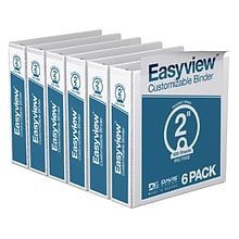 Davis Group Easyview Premium 2 3-Ring View Binders, White, 6/Pack (8413-00-06)