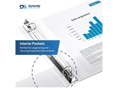 Davis Group Easyview Premium 2" 3-Ring View Binders, White, 6/Pack (8413-00-06)