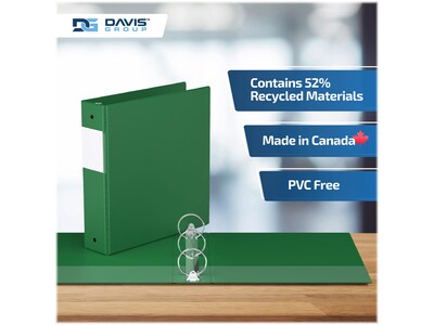 Davis Group Easyview Premium 2" 3-Ring View Binders, Green, 6/Pack (8413-04-06)