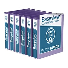 Davis Group Easyview Premium 1 1/2 3-Ring View Binders, Purple, 6/Pack (8412-69-06)