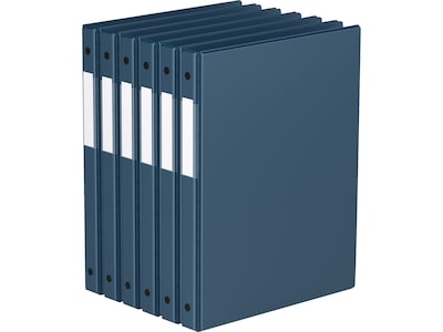 Davis Group Premium Economy 5/8 3-Ring Non-View Binders, Navy Blue, 6/Pack (2300-72-06)