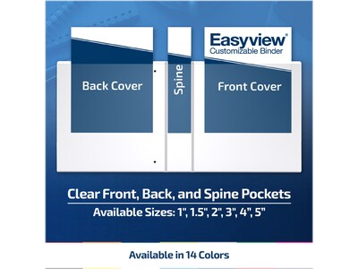 Davis Group Easyview Premium 1 1/2" 3-Ring View Binders, Yellow, 6/Pack (8412-05-06)