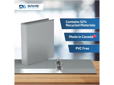 Davis Group Easyview Premium 1 1/2" 3-Ring View Binders, Gray, 6/Pack (8412-07-06)