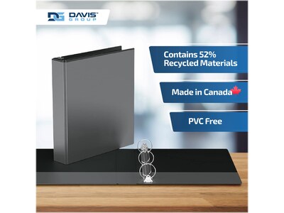 Davis Group Easyview Premium 1 1/2" 3-Ring View Binders, Black, 6/Pack (8412-01-06)