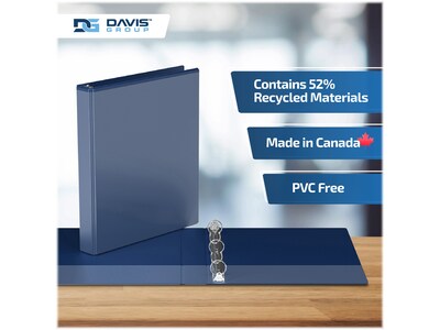 Davis Group Easyview Premium 1" 3-Ring View Binders, Royal Blue, 6/Pack (8411-92-06)
