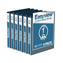 Davis Group Easyview Premium 1 3-Ring View Binders, Navy, 6/Pack (8411-72-06)