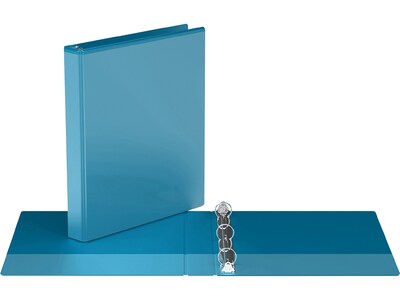 Davis Group Easyview Premium 1" 3-Ring View Binders, Turquoise Blue, 6/Pack (8411-52-06)