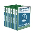Davis Group Easyview Premium 1 3-Ring View Binders, Green, 6/Pack (8411-04-06)