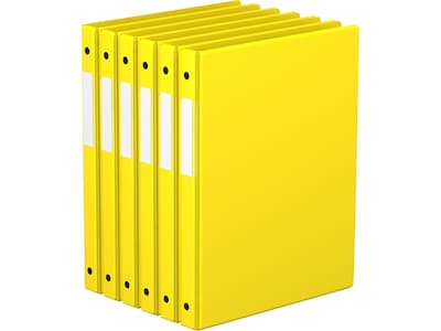 Davis Group Premium Economy 5/8 3-Ring Non-View Binders, Yellow, 6/Pack (2300-05-06)