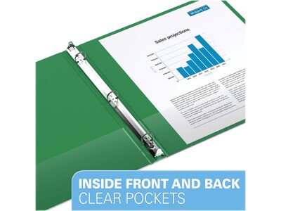 Davis Group Premium Economy 5/8" 3-Ring Non-View Binders, Green, 6/Pack (2300-04-06)