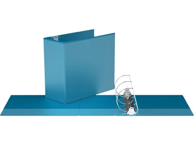 Davis Group Easyview Premium 5 3-Ring View Binders, D-Ring, Turquoise Blue, 4/Pack (8407-52-04)