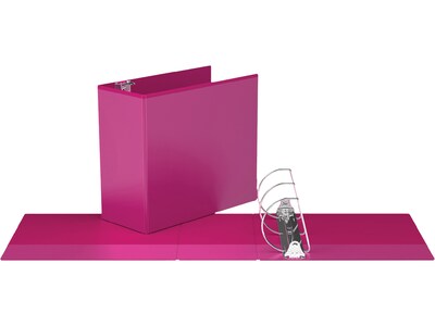 Davis Group Easyview Premium 5" 3-Ring View Binders, D-Ring, Pink, 4/Pack (8407-43-04)