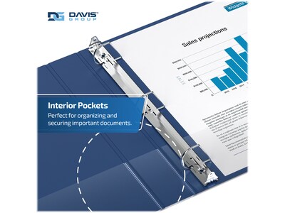 Davis Group Premium Economy 1 1/2" 3-Ring Non-View Binders, D-Ring, Royal Blue, 6/Pack (2302-92-06)
