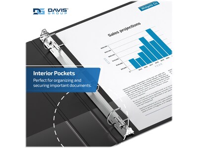 Davis Group Easyview Premium 4" 3-Ring View Binders, D-Ring, Black, 4/Pack (8406-01-04)