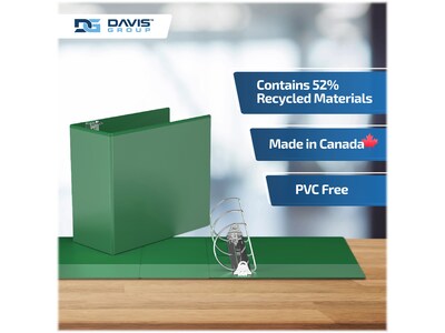 Davis Group Easyview Premium 5" 3-Ring View Binders, D-Ring, Green, 4/Pack (8407-04-04)