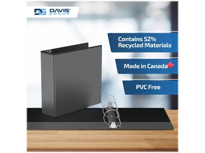 Davis Group Easyview Premium 3" 3-Ring View Binders, D-Ring, Black, 6/Pack (8405-01-06)