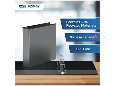 Davis Group Easyview Premium 2" 3-Ring View Binders, D-Ring, Black, 6/Pack (8403-01-06)