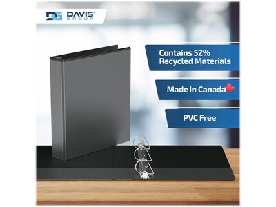 Davis Group Easyview Premium 1 1/2" 3-Ring View Binders, D-Ring, Black, 6/Pack (8402-01-06)