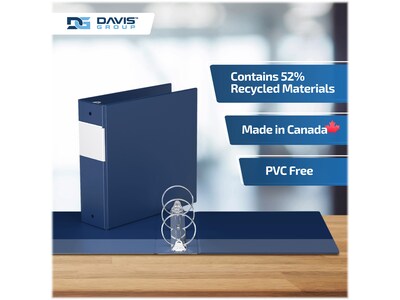 Davis Group Easyview Premium 3" 3-Ring View Binders, Royal Blue, 6/Pack (8414-92-06)