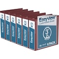 Davis Group Easyview Premium 3 3-Ring View Binders, Burgundy, 6/Pack (8414-08-06)