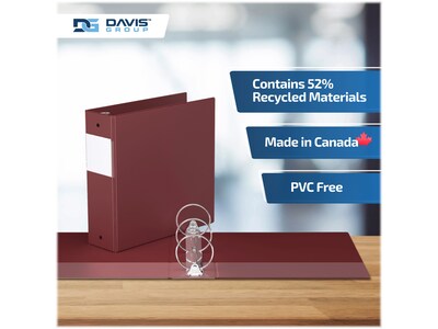 Davis Group Easyview Premium 3" 3-Ring View Binders, Burgundy, 6/Pack (8414-08-06)