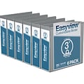 Davis Group Easyview Premium 3 3-Ring View Binders, Gray, 6/Pack (8414-07-06)