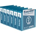 Davis Group Easyview Premium 3 3-Ring View Binders, Turquoise Blue, 6/Pack (8414-52-06)