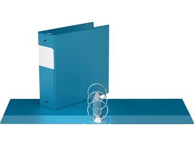Davis Group Easyview Premium 3" 3-Ring View Binders, Turquoise Blue, 6/Pack (8414-52-06)
