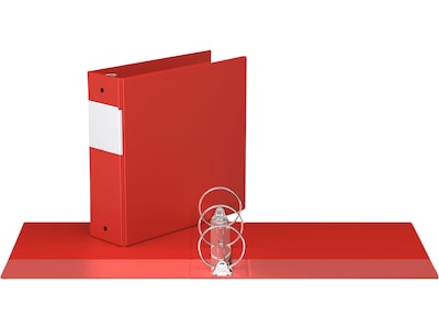 Davis Group Easyview Premium 3" 3-Ring View Binders, Red, 6/Pack (8414-03-06)