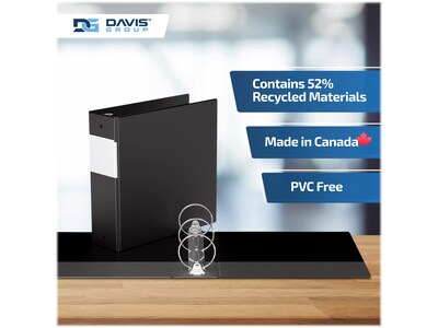 Davis Group Easyview Premium 3" 3-Ring View Binders, Black, 6/Pack (8414-01-06)