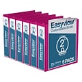 Davis Group Easyview Premium 2 3-Ring View Binders, Pink, 6/Pack (8413-43-06)