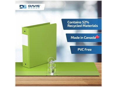 Davis Group Easyview Premium 2" 3-Ring View Binders, Lime Green, 6/Pack (8413-24-06)