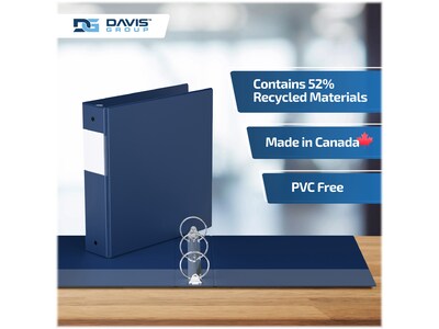 Davis Group Easyview Premium 2" 3-Ring View Binders, Royal Blue, 6/Pack (8413-92-06)