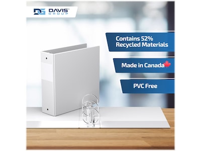 Davis Group Easyview Premium 3" 3-Ring View Binders, White, 6/Pack (8414-00-06)