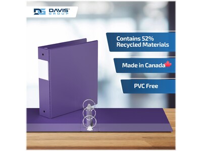 Davis Group Easyview Premium 2" 3-Ring View Binders, Purple, 6/Pack (8413-69-06)